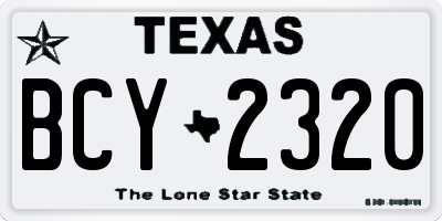 TX license plate BCY2320