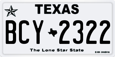 TX license plate BCY2322