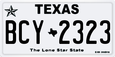 TX license plate BCY2323