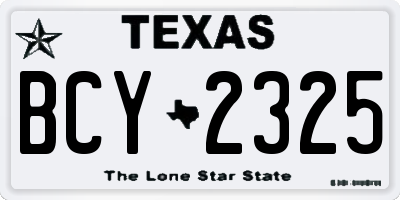 TX license plate BCY2325
