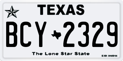 TX license plate BCY2329