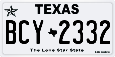 TX license plate BCY2332