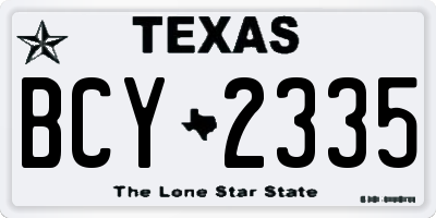 TX license plate BCY2335