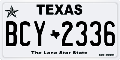 TX license plate BCY2336