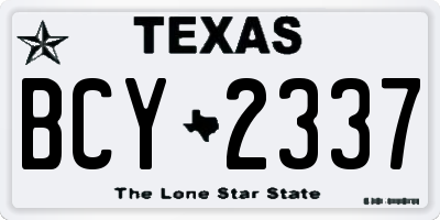 TX license plate BCY2337