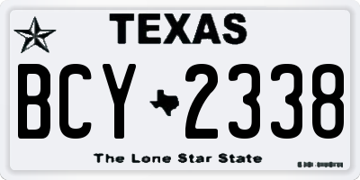 TX license plate BCY2338