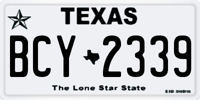 TX license plate BCY2339