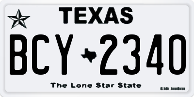 TX license plate BCY2340