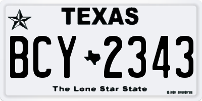 TX license plate BCY2343