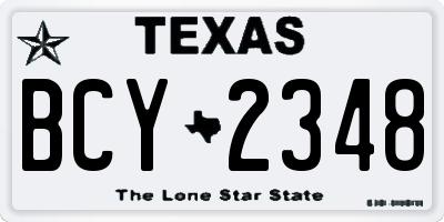 TX license plate BCY2348