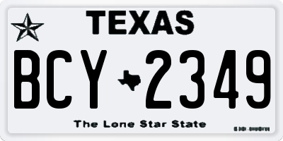 TX license plate BCY2349