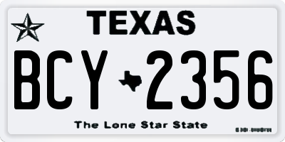 TX license plate BCY2356