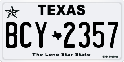 TX license plate BCY2357