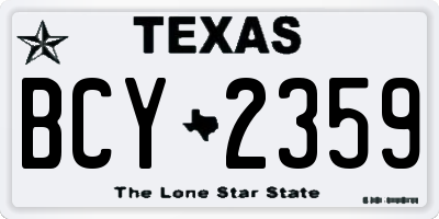 TX license plate BCY2359