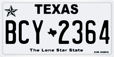 TX license plate BCY2364
