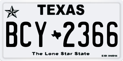 TX license plate BCY2366