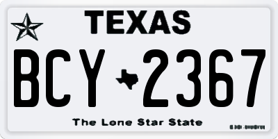 TX license plate BCY2367