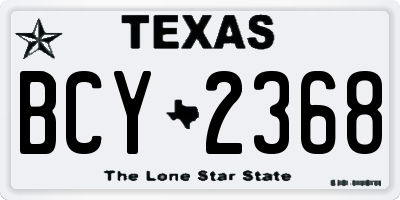 TX license plate BCY2368