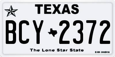 TX license plate BCY2372