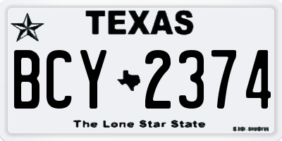 TX license plate BCY2374