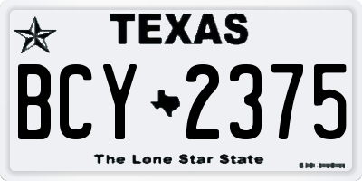 TX license plate BCY2375
