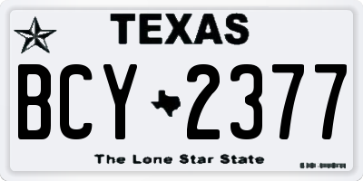TX license plate BCY2377