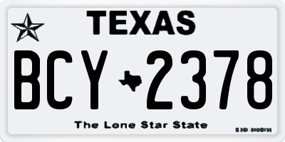 TX license plate BCY2378