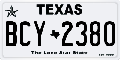 TX license plate BCY2380