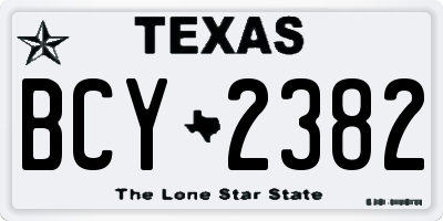 TX license plate BCY2382