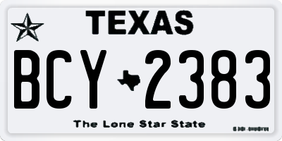 TX license plate BCY2383