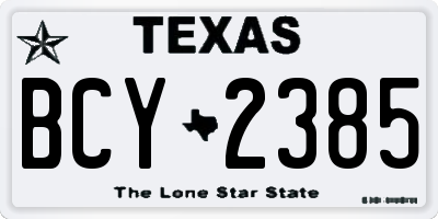 TX license plate BCY2385