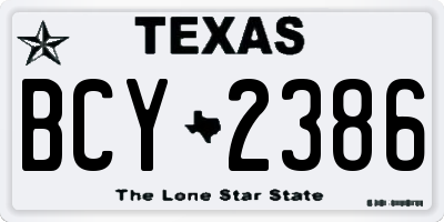 TX license plate BCY2386