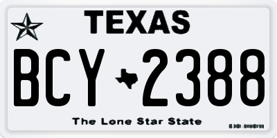 TX license plate BCY2388