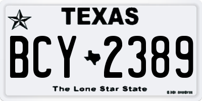 TX license plate BCY2389