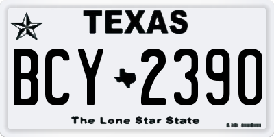 TX license plate BCY2390