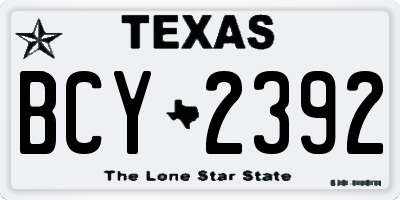 TX license plate BCY2392
