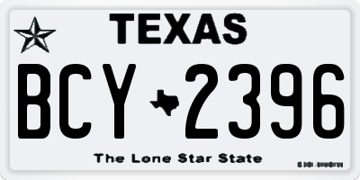 TX license plate BCY2396