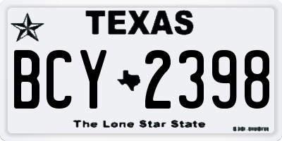 TX license plate BCY2398