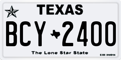 TX license plate BCY2400