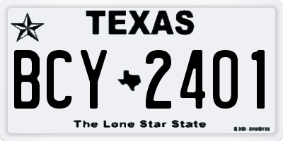 TX license plate BCY2401