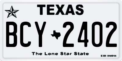 TX license plate BCY2402