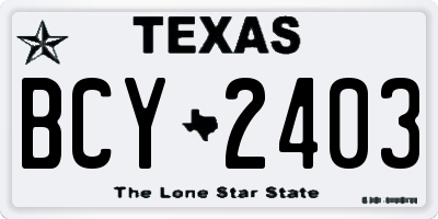 TX license plate BCY2403
