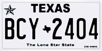 TX license plate BCY2404