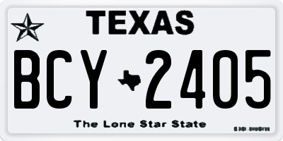 TX license plate BCY2405
