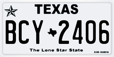 TX license plate BCY2406