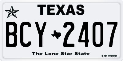 TX license plate BCY2407