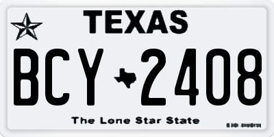 TX license plate BCY2408