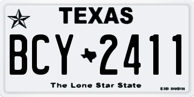 TX license plate BCY2411