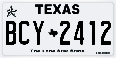 TX license plate BCY2412