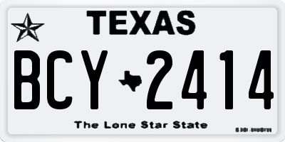 TX license plate BCY2414